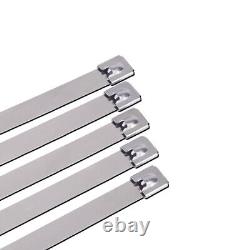 100pc Strong Stainless Steel Metal Cable Ties Zip Tie Wraps Exhaust Various Size