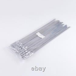 100pc Strong Stainless Steel Metal Cable Ties Zip Tie Wraps Exhaust Various Size