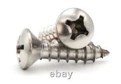 #12 Sheet Metal Screws 316 Stainless Steel Phillips Oval Head Select Size