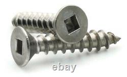 #12 Sheet Metal Screws Stainless Steel Square Drive Flat Head Select Size