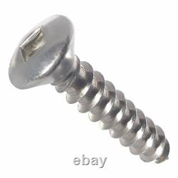 #14 Oval Head Sheet Metal Screws Stainless Steel Square Drive All Sizes
