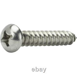 #14 Round Head Sheet Metal Screws Phillips Drive Stainless Steel All Size