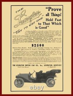 1909 Lexington Autos, Kentucky NEW Metal Sign 24x30 USA STEEL XL Size 7 lb