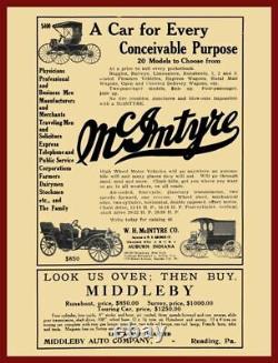 1909 McIntyre Autos, Auburn IN NEW Metal Sign 24x30 USA STEEL XL Size 7 lb