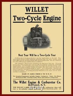 1909 Willet Engines, Buffalo, NY NEW Metal Sign 24x30 USA STEEL XL Size 7 lb
