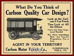 1910 Carlson Motor Vehicles NEW Metal Sign 24x30 USA STEEL XL Size 7 lb