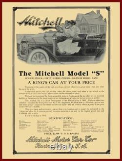 1910 Mitchell Motor Car, Racine WI NEW Metal Sign 24x30 USA STEEL XL Size 7 lb