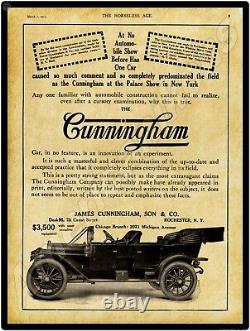 1911 Cunningham Automobiles NEW Metal Sign- 24 x 30 USA STEEL XL Size 7 lb