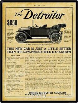 1912 Detroiter Motor Cars Metal Sign 24 x 30 USA STEEL XL Size 7 POUNDS