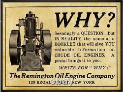 1912 Remington Oil Engine NEW Metal Sign 24x30 USA STEEL XL Size 7 lb