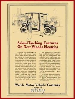 1914 Woods Electric Car of Chicago NEW Metal Sign 24x30 USA STEEL XL Size 7 lb