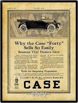 1916 Case 40 Automobile Metal Sign 24 x 30 USA STEEL XL Size 7 POUNDS