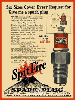 1922 Style Mosler Spitfire Spark Plugs NEW Metal Sign 24x30 USA STEEL XL Size