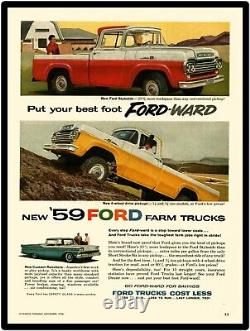 1959 Ford Pickup Trucks NEW Metal Sign 24 x 30 USA STEEL XL Size 7 lbs