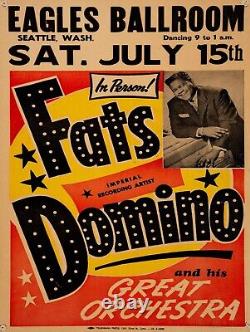 1961 Fats Domino Concert NEW Metal Sign 24x30 USA STEEL XL Size 7 lb