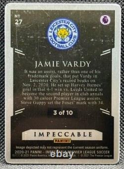 2020-21 Panini Impeccable EPL =Jamie Vardy= GOLD Stainless Stars # /10 Leicester