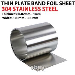 304 Stainless Steel Thin Plate Band Foil Sheet Metal Strip Roll Various Sizes