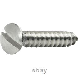#6 Sheet Metal Screws Stainless Steel Oval Head Slotted Type A Tapping All Size