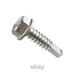 #8 Hex Head Self Drilling Sheet Metal Screws 410 Stainless (choose size & qty)
