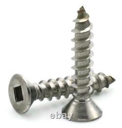 #8 Sheet Metal Screws Stainless Steel Square Drive Flat Head Select Size