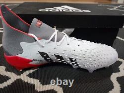 Adidas Predator Freak. 1 FG White/Iron Metal/Solar Red Size 10.5 Brand New