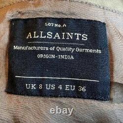 All Saints Steel Biker 100% leather jacket size 4