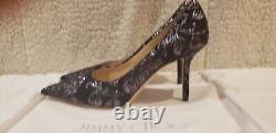 BRAND NEW JIMMY CHOO EU SIZE 37 black with silver stitching leather