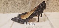 BRAND NEW JIMMY CHOO EU SIZE 37 black with silver stitching leather
