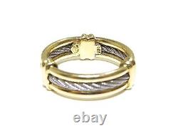 Beautiful 18k Yellow Gold With Stainless Steel Wire Elegant Design Ring