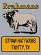 Brahman Bulls Twitty, Texas New Metal Sign 24x30 Usa Steel Xl Size 7 Lbs