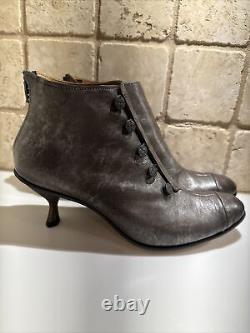 CYDWOQ Vintage Hemera Boot Leather Metallic Gray Size 37.5 7.5 US BRAND NEW