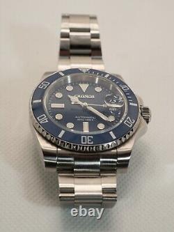 Cronos Sub Diver Automatic Watch PT5000 Blue with On-the-Fly Clasp