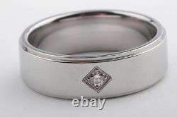 Diamond Ring Stainless Steel Solitaire Size 59 Fine
