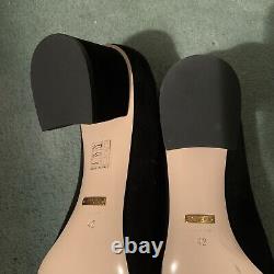 Gucci black Suede Shoes With Gold Logo Women's Size 42 (US 10) Brand New