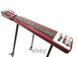 Haze Solid Body Electric LAP Steel Guitar, Metallic Red Glass Tone Bar HSLT 1930