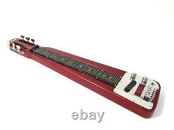 Haze Solid Body Electric LAP Steel Guitar, Metallic Red Glass Tone Bar HSLT 1930
