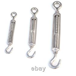 Hook Eye Turnbuckle Wire Rope Tension Rigging 304 Stainless Steel Heavy All Size