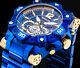 Invicta Mens Aviator Chronograph Blue Label Gold Dial Bracelet 52mm Ss Watch
