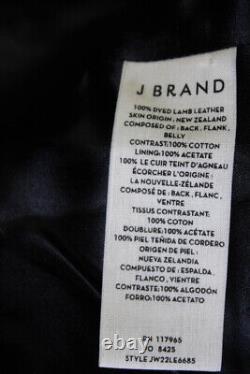 J Brand Womens Metallic Leather Asymmetrical Zip Up Aiah Jacket Gold Size S