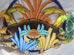 Original Haitian Art Craft Handmade Cut Metal Steel Drum Sculpture Crabs 30
