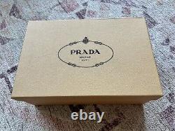 Prada Silver Leather Espadrille 9.5 Brand New