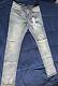 Purple Brand Faded Blue Silver Metallic 33 Low Rise Skinny Stretch Jeans Mens