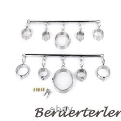 Removable Stainless Steel Metal Collar Handcuffs Ankles Slave Restraint Couples
