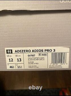 Size 12 Brand New Adidas Adizero Adios Pro 3 Low White Night Metallic GV7067