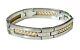 Stainless Steel Bracelet With 18k Yellow Gold Inlays Modern Size 6 Men Women