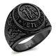 Steel United States Veteran Military Ring 14k Black Gold Finish Without Stone
