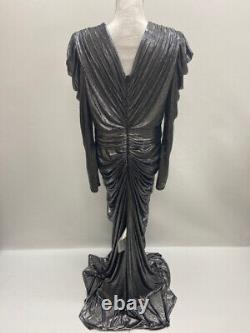 Tadashi Shoji Ladies Size XL Silver Steel Shimmer Gown NWT