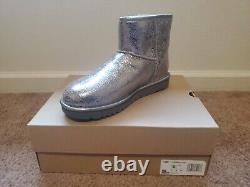 UGG Silver Classic Metallic Sparkle Boot Size 8 Brand New In box