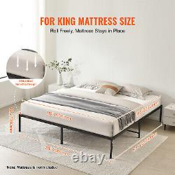 VEVOR King Size Bed Frame 14 inch Metal Bed Frame Platform 1500 lbs Noise Free