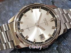 VINTAGE SEIKO 7005-8070 Cross Hair Silver dial AUTOMATIC GENTS